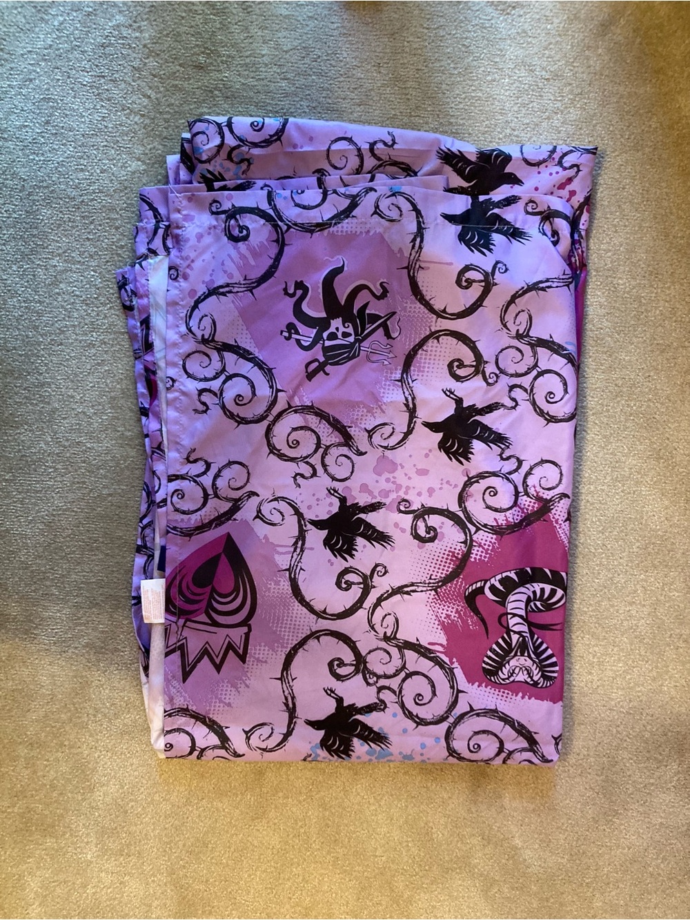 Disney Lavender and Black Gothic Skull Scarf